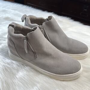 Steve Madden Gray Suede Silya Wedge Sneakers